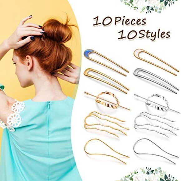 10 Metal Hair Pins For Updos Styling Tools Accessories main image 5